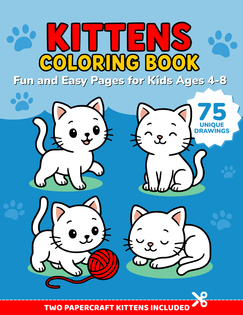 Cute Kittens Coloring Book cover