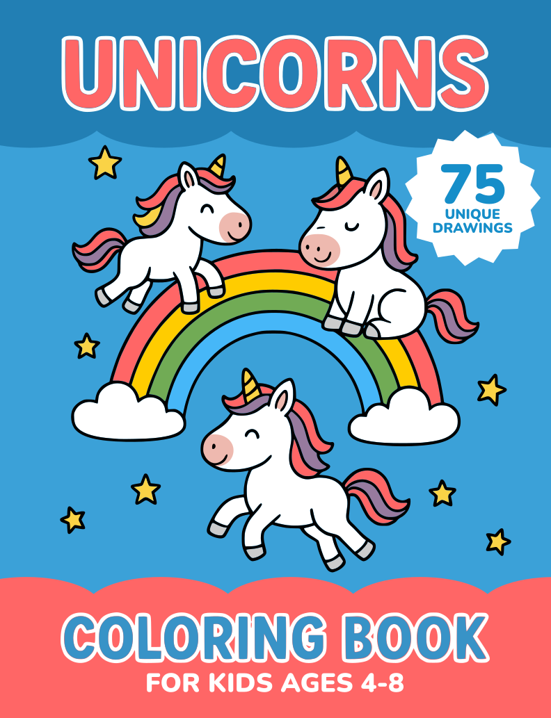 Cute Unicorns Coloring Book cover